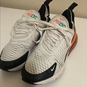 Nike Kids Air Max 270 White Black Orange Sneakers